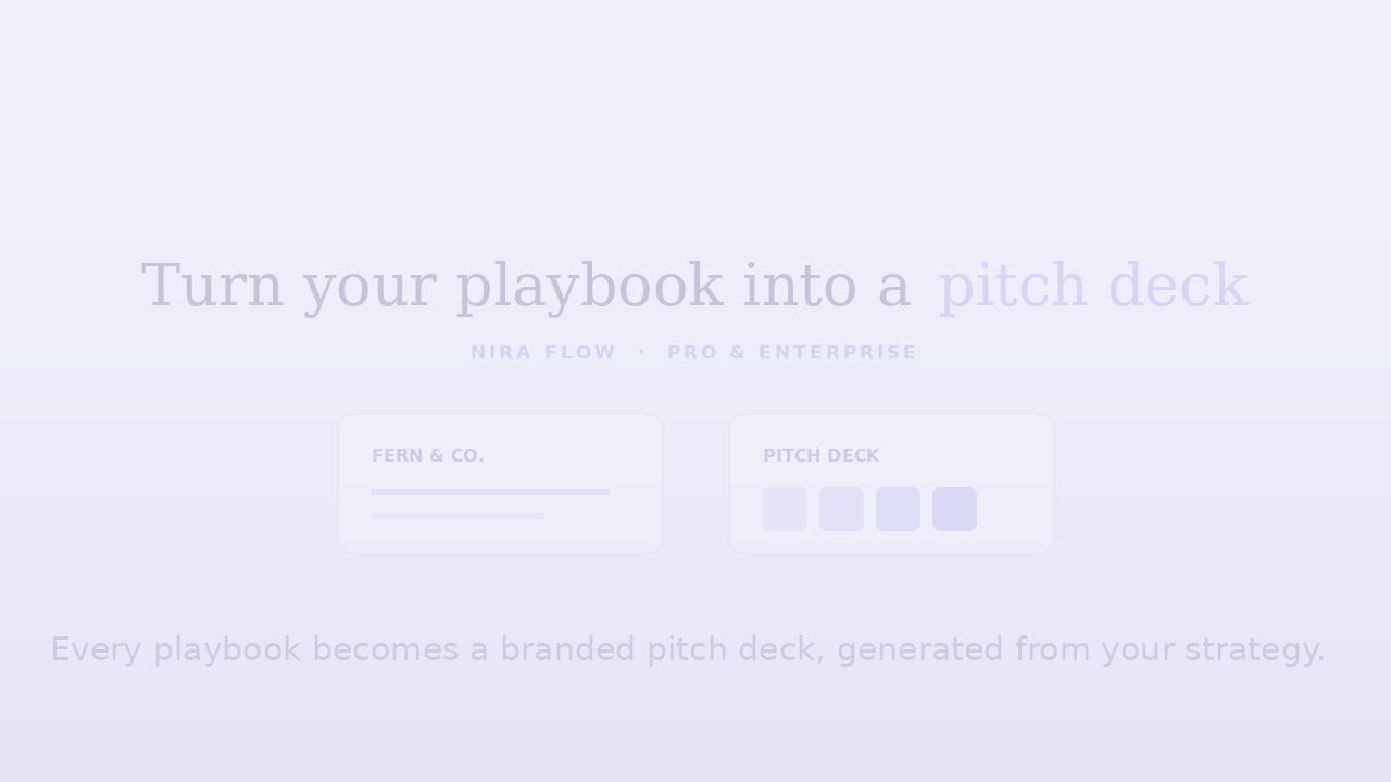 Animated demo of a playbook turning into a pitch deck